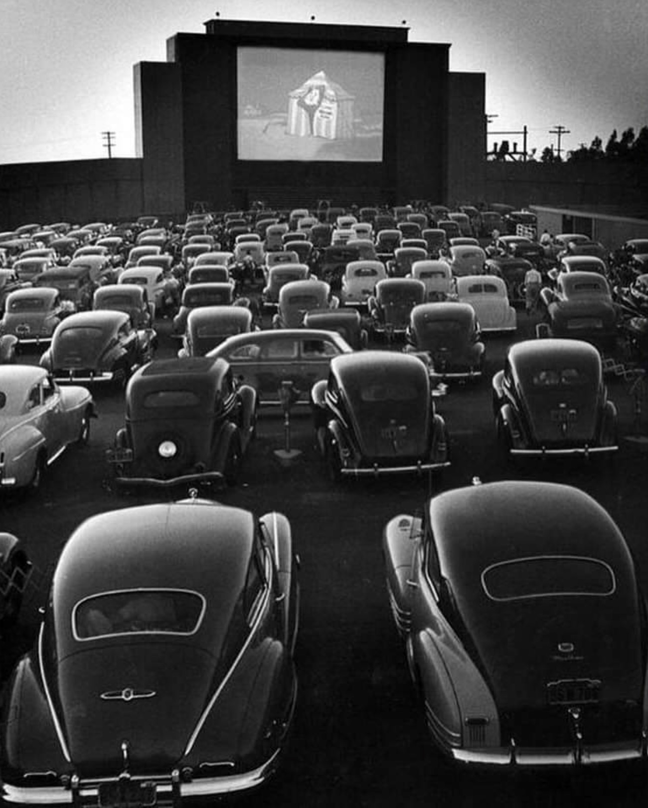 The first ever drive-in movie theater opened on Crescent Boulevard in Camden, New Jersey, 1933 